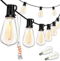 25FT LED Outdoor String Lights, ST38 Patio Lights Waterproof with 25 Shatterproof Edison Bulbs, Connectable Outside Hanging Light for Porch, Garden, Backyard, Deck, Balcony, Decor, 2700K Warm White