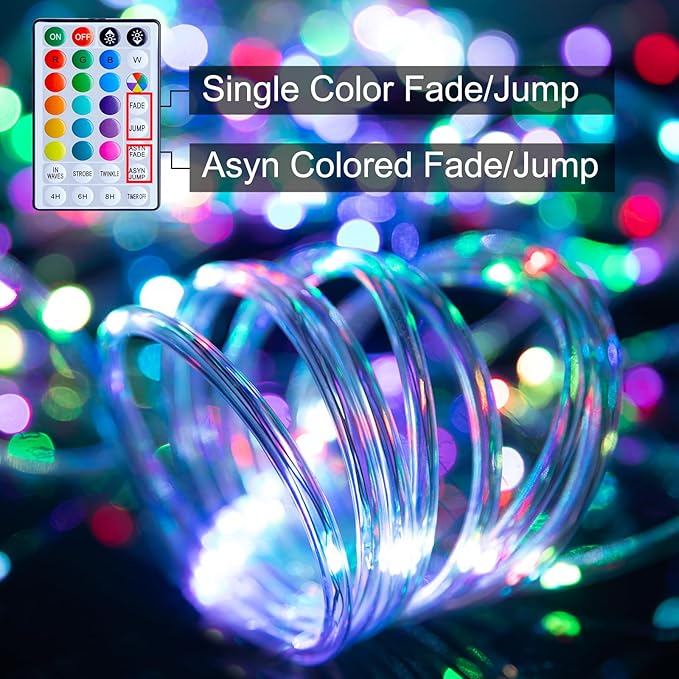 Minetom Color Changing Rope Lights: 72 Ft 220 LED Outdoor String Lights with Plug | Big Twinkle Lights for Bedroom Wedding Patio Garden Christmas Decor | 16 Colors