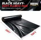 10 mil black plastic sheeting (10' x 100'), front angle view