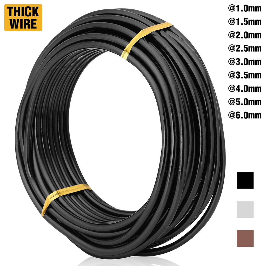 Black-4.0-Anodized Aluminum Bonsai Training Wire 250g Large Roll,Many Size to Choose,KSVZS Bendable Metal Wire for Crafts,Sculpting,Armature and Daily Use,Necessities for Family