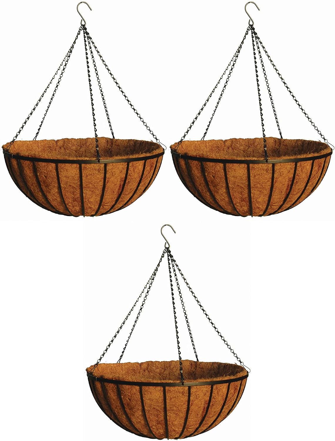 24" georgian rigid iron hanging basket (c960) with, main product view