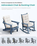 SERWALL HDPE Outdoor Rocking Chair Cushion Set of 2 Memory Foam Cushion Beige