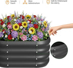 2-Pack 2x1ft Galvanized Raised Garden Bed, Outdoor Planter Bed, Metal Planter Box for Gardening and Planting,Square,Black