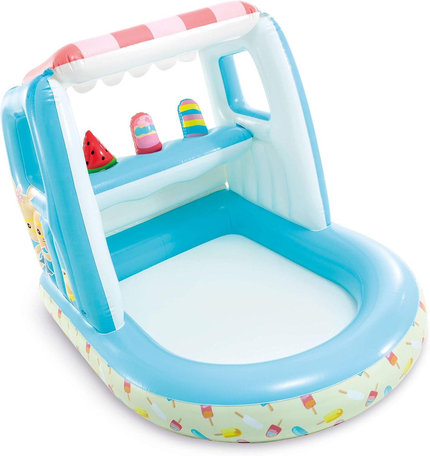 Intex Ice Cream Stand Inflatable Playhouse and Pool, for Ages 2-6, Multi, Model Number: 48672EP