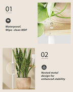 Tall Plant Stand Indoor 4 Tiered Plant Shelf for Multiple Plants Coner Shelf Stand Wood Plant Stand Metal Shelving for Living Room Bedroom Balcony Patio White