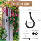 Ceiling Hooks for Hanging Plant, Hanger for Indoor and Outdoor Plant Pots Holder, Wall Hook for Planters, Flower Basket, Wind Chimes, Lanterns, Lights, Bird Feeders, Home Decor-2.5Inch 2Pack
