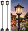 pasamic solar post lights outdoor, 2-pack 63" solar, main product view