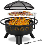 hykolity 2 in 1 fire pit with grill, main product view