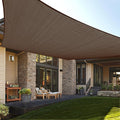 LOVE STORY Custom Size 16'x24' Brown Sun Shade Sail Rectangle UV Block Canopy Patio Sail Sunshades Fabric for Outdoor Garden Carport (We Make Custom Size)