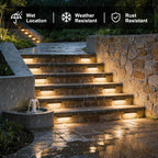 Low-Voltage 7in LED Retaining Wall Lights, 5CCT, 10-Pack | 2700K/3000K/4000K/5000K/6500K Adjustable, 4.5W 300lm 12V AC/DC Landscape Lights, Outdoor Step Lights Hardscape Lighting