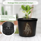 GREANER 5 Gallon Pots for Plants, 5PCS Black Nursery Pots with Drainage Holes, Plastic Seed Starting Container for Succulents, Flowers, Tomatoes, Seedlings