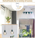Mkono Ceiling Hooks for Hanging Plants, Heavy Duty Metal Plant Hanger for Drop Ceiling, Swag Hook for Hanging Planters, Lights, Birdfeeders, Indoor Outdoor Decorative Screw-in Hooks (White 2 Pack)