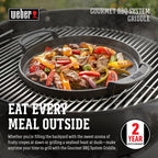 Weber® Gourmet BBQ Griddle, Porcelain-Enameled Cast Iron | Non‑Stick Round Griddle with Handles for Charcoal, Gas & Pellet Grills, Perfect for Breakfast & High‑Heat Grilling, Flat-Top
