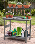 hips outdoor potting table bench with 3-tier storage, main product view