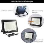 2Pack LED Flood Light Outdoor,250W LED Work Light 25500lm with 6FT US Plug,IP66 Waterproof Exterior Security Lights,6000K Daylight White Outside Floodlights Slim Design for Playground Yard
