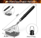 TNTOR Grill Brush Bristle Free with Scraper, 18" Handle BBQ Grill Brush for Outdoor Grill, Extra Strong Grill Cleaner Brush for Grill/Smoker/Gas/Charcoal, Father's Day Grill Gifts for Men/Dad