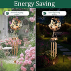 Butterfly Wind Chime for Outside - Elegant Moon & Floral Design, Handmade Aluminum Wind Chimes for Garden/Lawn, Soothing Porch Bells, Perfect Mother's Day/Birthday Gift for Women Butterfly Collectors