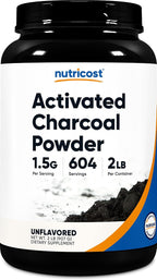 nutricost activated charcoal powder 2lbs, food grade powder, main product view