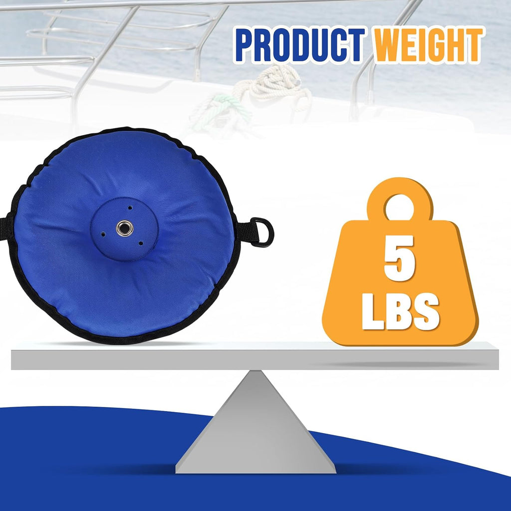 Buzzlett Weighted Sand Bag Boat Base for Bird Deterrent Systems, 5 lbs | Compatible with Bird B Gone/Bird Barrier Long Legs Bird Deterrent, for Boats & Docks, Weatherproof Blue Canvas