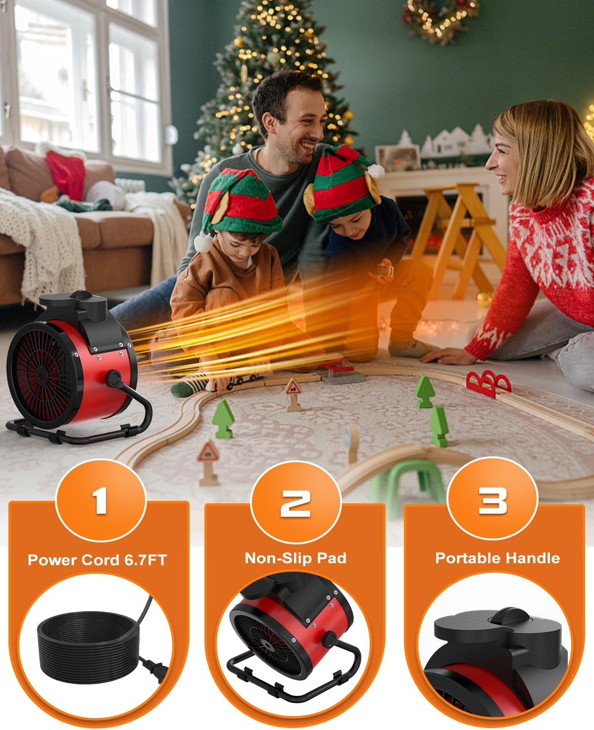 outdoor patio heaters, 1500w portable electric heater with, close-up detail