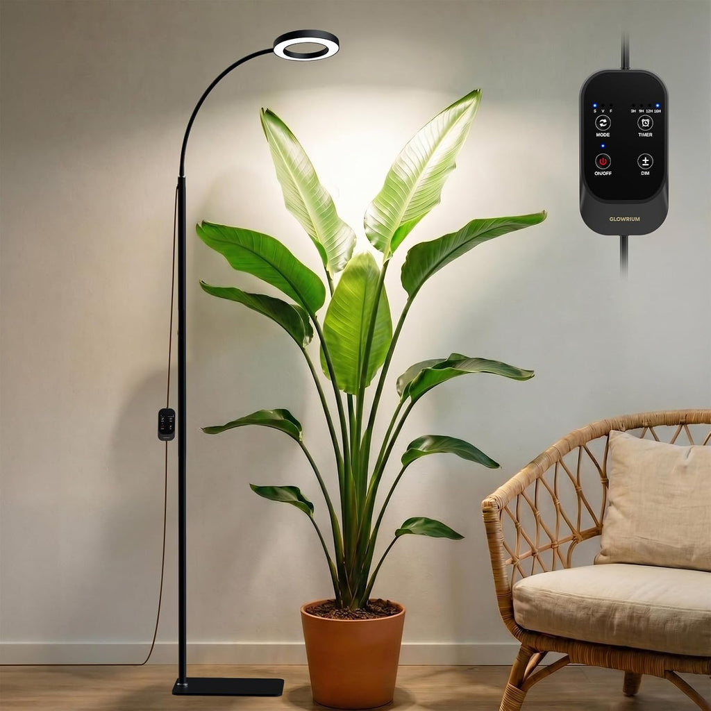 Grow Lights for Indoor Plants,Full Spectrum Plant Light with Stand | 20W Floor Grow Light with Adjustable Height, 3/9/12 Timer, Dimming & 3 Growth Modes for Houseplants, Herbs and Indoor Gardens
