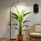 Grow Lights for Indoor Plants,Full Spectrum Plant Light with Stand | 20W Floor Grow Light with Adjustable Height, 3/9/12 Timer, Dimming & 3 Growth Modes for Houseplants, Herbs and Indoor Gardens