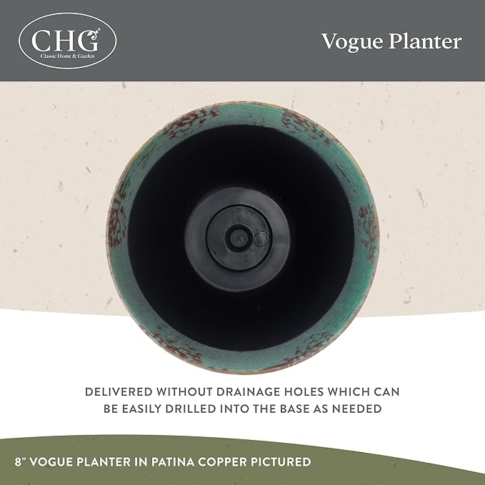 Classic Home and Garden Premiere Collection Planter, Vogue 8", Indigo