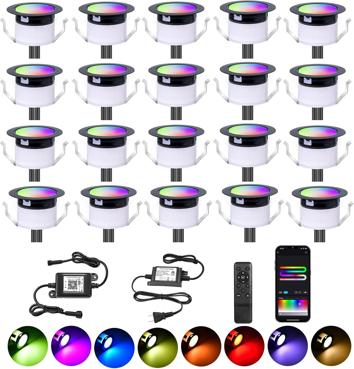 led deck lights kit black, 20 pack φ1.22, main product view
