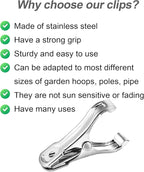 80 Pcs 2inches Gardening Clips for Netting, Metal Clamps Made of Stainless Steel, Have a Strong Grip of Greenhouse Clips Keep the Plant Cover on Garden Hoops