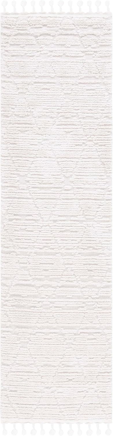 SAFAVIEH Marrakesh Collection Runner Rug - 2'2" x 16', Beige, Moroccan Trellis Design with Tassel Detail, Non-Shedding & Easy to Clean, Ideal for Hallway, Foyer, Entryway, Bedside (MRK517C)