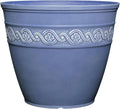 Classic Home and Garden Corinthian Round Planter, 13" Slate Blue