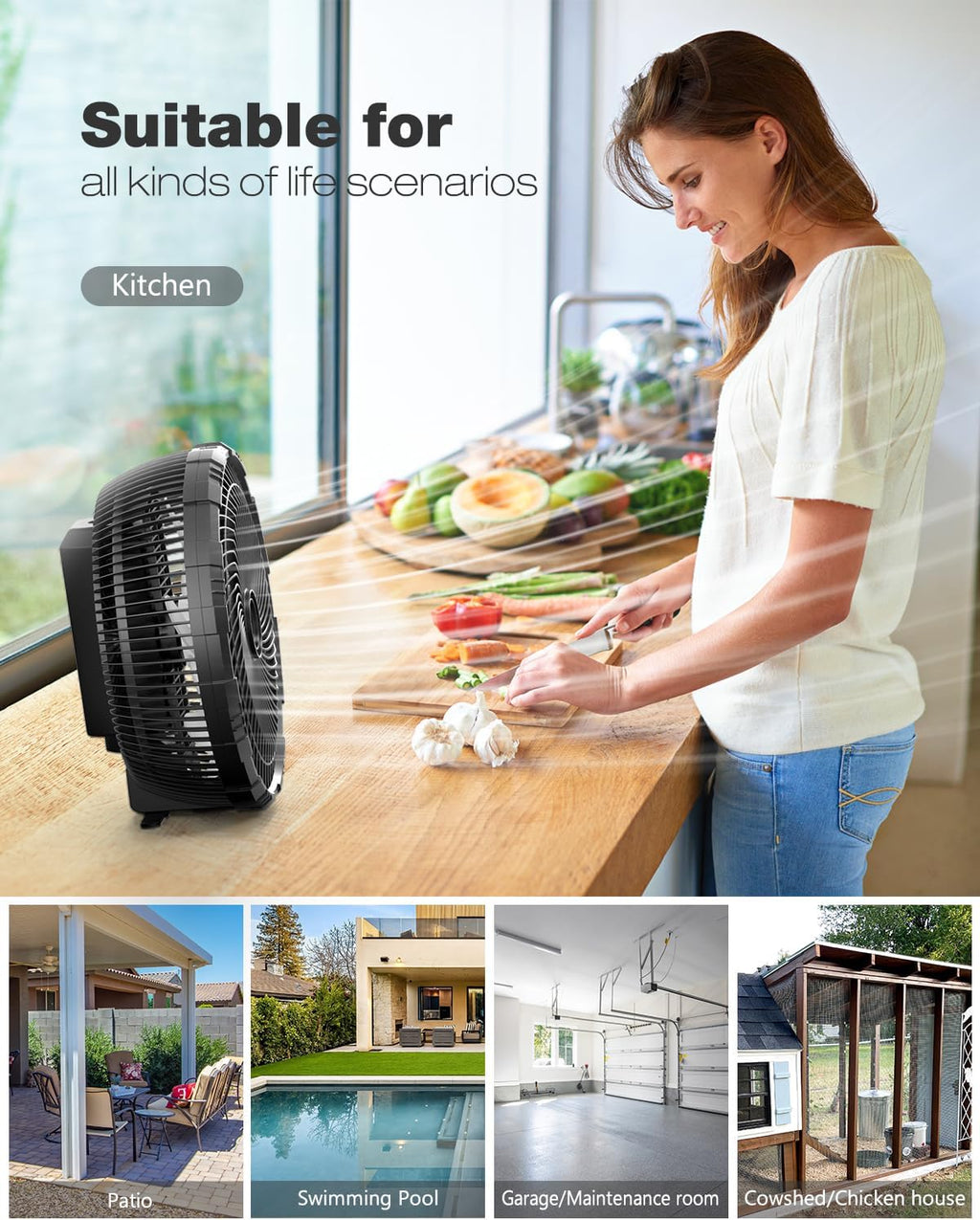 outdoor misting fan for outside, 12-inch 20000mah portable, view 9