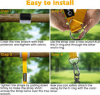 Tree Swing Hanging Kit-6.8ft Long Straps with Two Lock Carabiners&Tree Protectors,Tree Swing Straps Holds 5000 Lbs Breaking Strength-Easy&Fast Installation for All Types of Swings&Hammock