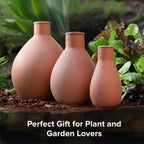Olla Watering Pot with Lid, Terracotta Self Watering Small | Waters plants up to 2 ft in diameter; for gardens, raised beds and pots; vacation-friendly terracotta irrigation