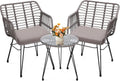 krofem 3 piece wicker patio bistro furniture set, main product view