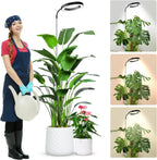 Grow Lights for Indoor Plants Full Spectrum, 80 LEDs 3 Colors Grow Light, 65in Large Plant Lights for Indoor Growing with 360°Gooseneck, 6/12/16H Timer, 5 Brightness, Height Adjustable, Black | 65in Plant Lights for Indoor Growing with 360°Gooseneck