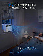 midea 8,000 btu u shaped window air conditioner shown in use