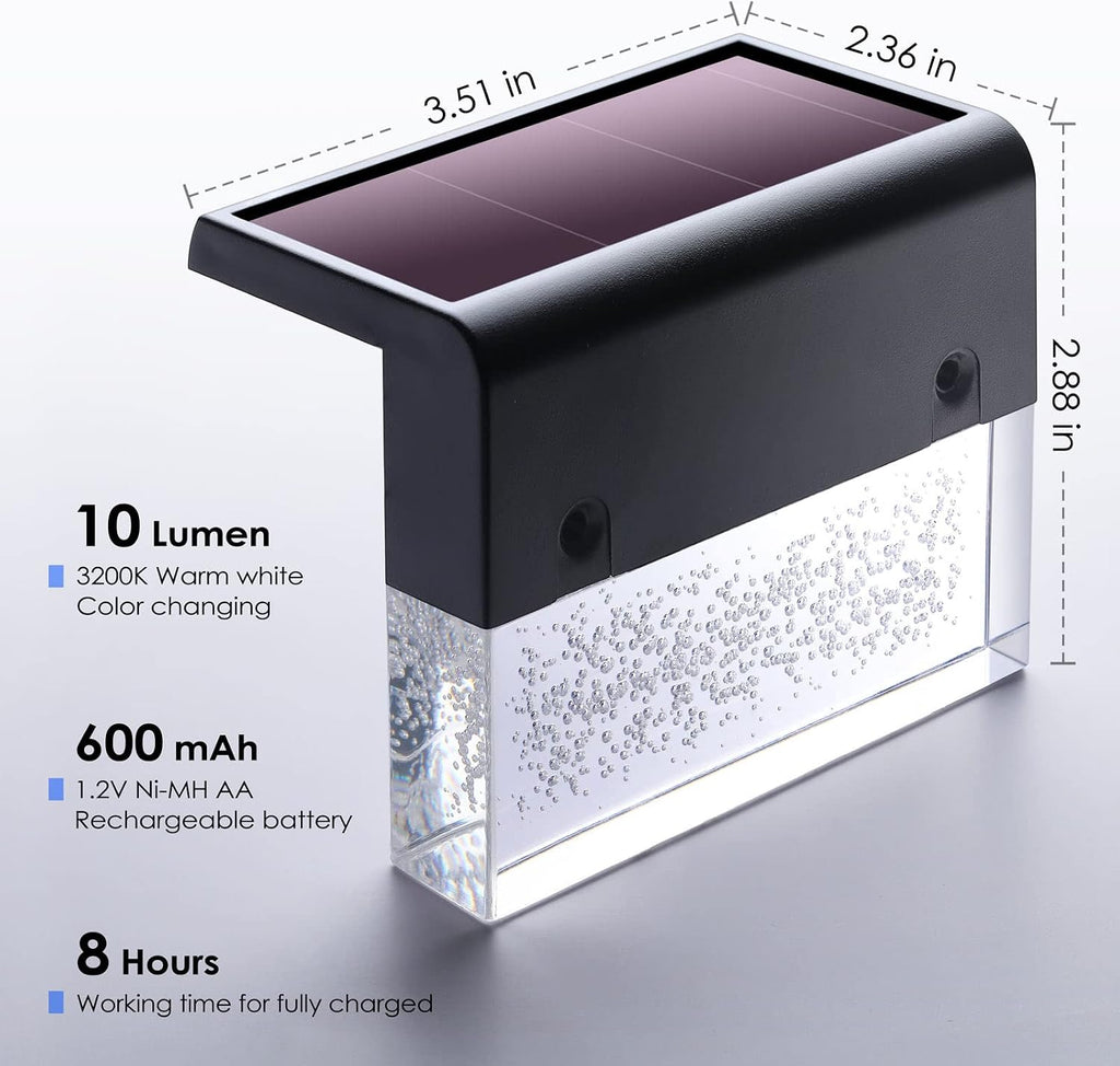 denicmic solar deck lights outdoor waterproof 6 pack shown in use