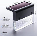 denicmic solar deck lights outdoor waterproof 6 pack shown in use