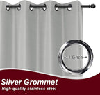 HolidayIdeas Grommet Outdoor Curtains for Patio Waterproof 8 Pcs All Weather Balcony Outside Curtains for Apartments, Gazebo, Pergolas, Porch, 54x84 Inch, Silver Grey
