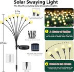 6-Pack Garden Solar Lights, 48 LED Solar Lights Outdoor for Garden Decor, Waterproof Firefly Light Outdoor (Sway by Wind), Swaying Light for Outside Yard Pathway Landscape Decorations (Warm White)