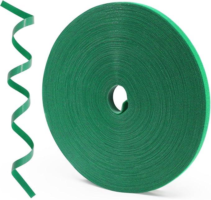 SumDirect Plant Tape 75 ft Plant Ties for Climbing Plants Garden Twist Ties Plants Adjustable Green Garden Tape for Plants, Flowers, Vines and Tree (75 ft x 1/2 in)