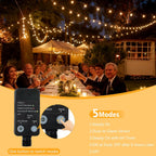 G40 LED Outdoor String Lights, 100FT LED Patio Lights with Light Sensor Timer, 52 Shatterproof Globe Bulbs(2 Spare), Waterproof Connectable Hanging Lights for Backyard Porch Balcony Decor