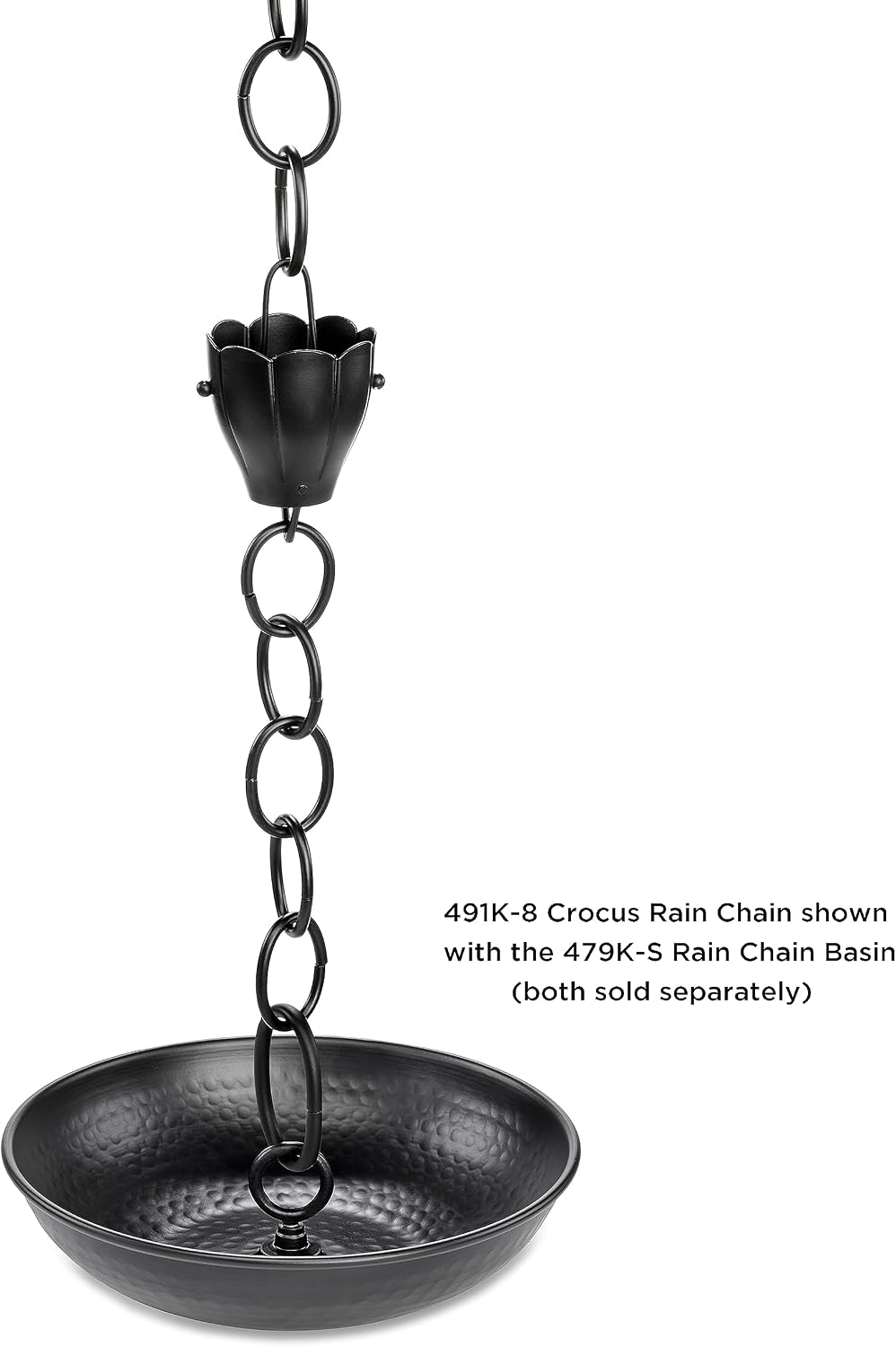 6 cup crocus black aluminum 8.5 ft. rain, package contents