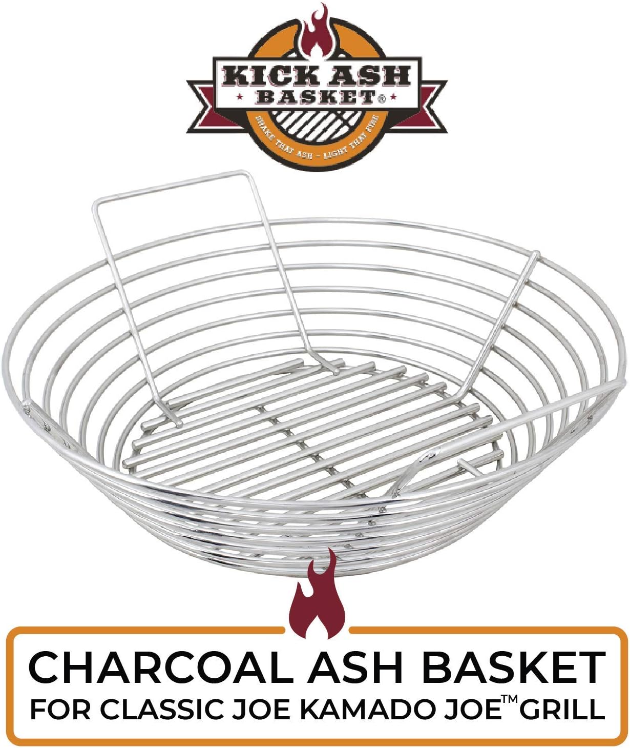 Stainless Steel Charcoal Ash Basket for Kamado Joe Classic - Classic Kamado Grill Charcoal Basket Accessory - Designed in Wisconsin