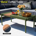 Sundale Outdoor 7 Pieces Metal Patio Furniture Set, Outdoor Sectional Sofa with 6 Inch Olefin Cushion, Modern Outdoor Conversation Sets for Backyard, Poolside, Sunroom