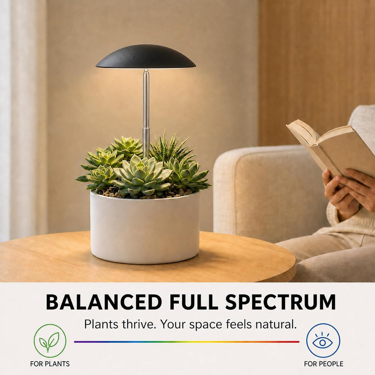 small grow lights for indoor plants, 2 pack, close-up detail
