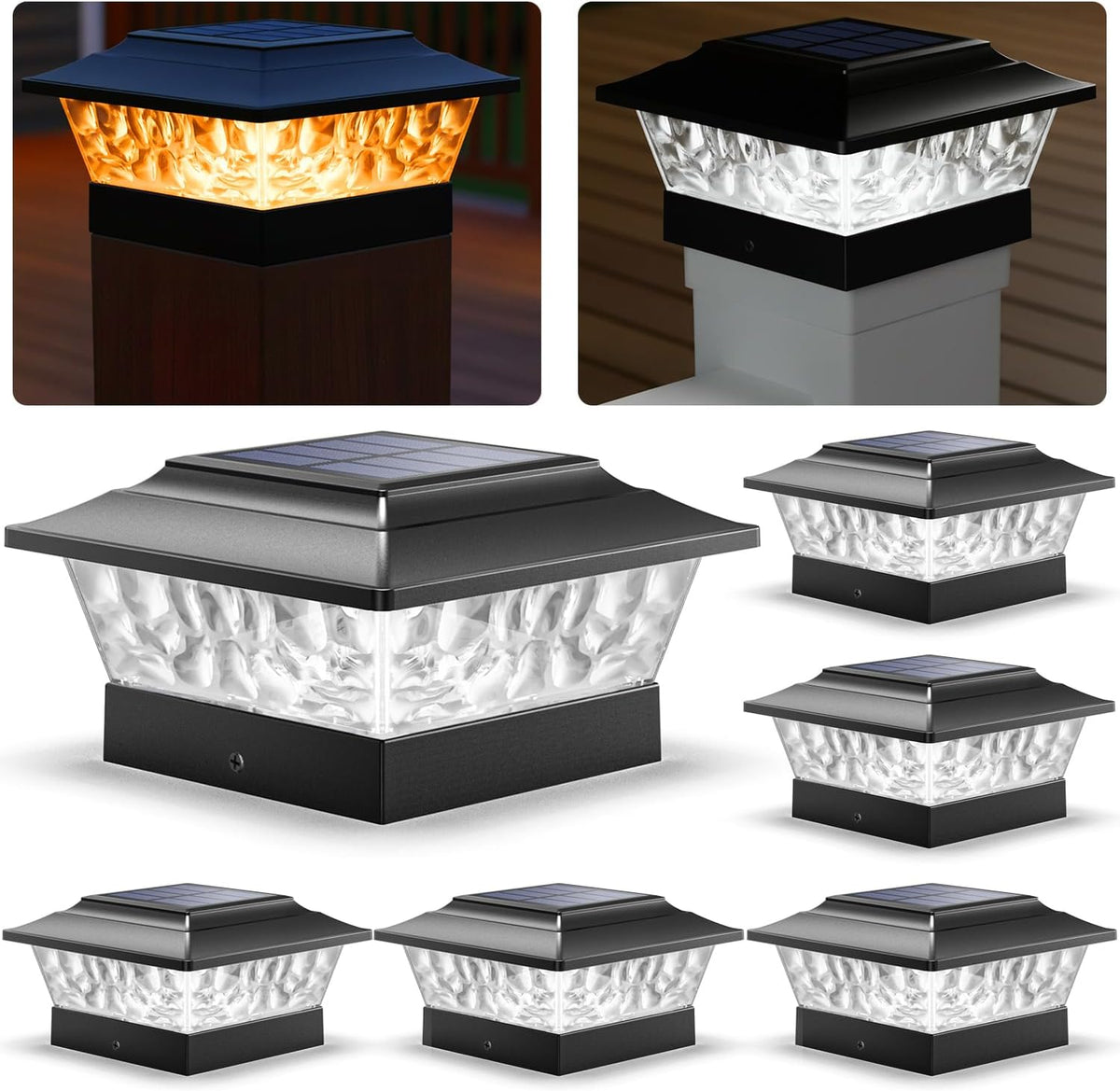 siedinlar solar post cap lights outdoor 4 modes, main product view