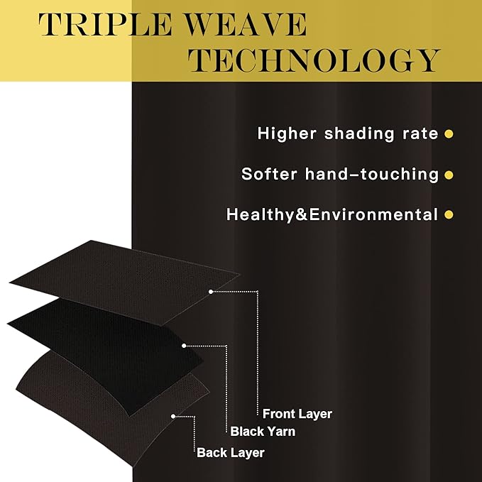 NICETOWN Blackout Room Darkening Curtain Panel - (Toffee Brown Color) Window Treatment Panel for Home Theater, Noise Reducing Drape/Drapery, 52 inches Wide by 84 inches Long, 1 Piece