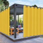 PureFit Outdoor Curtains for Patio Waterproof Weatherproof, UV Resistant Outside Curtains for Gazebo, Front Porch, Pergola, Sun Blocking Privacy Curtain, 100W x 95L inch, 1 Panel, Yellow